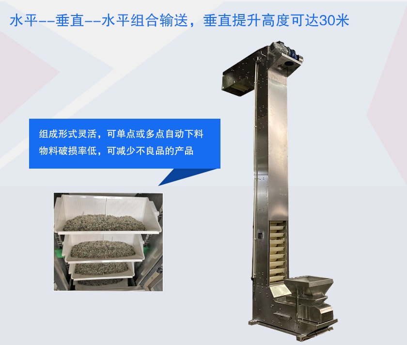 具有提升高度高、防破碎、多點下料等特點